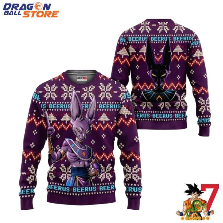 Dragon Ball Ugly Sweater Beerus And 3D Hoodie Custom Dragon Ball