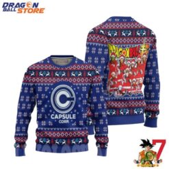 Dragon Ball Ugly Sweater Capsule Corp Dragon Ball Anime Christmas Holiday