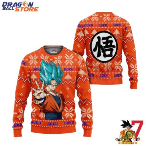 Dragon Ball Ugly Sweater Goku Blue Anime Dragon Ball