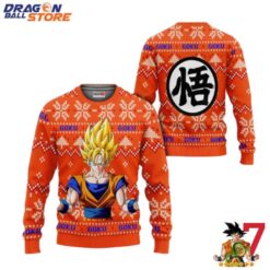 Dragon Ball Ugly Sweater Goku Super Saiyan Anime Dragon Ball