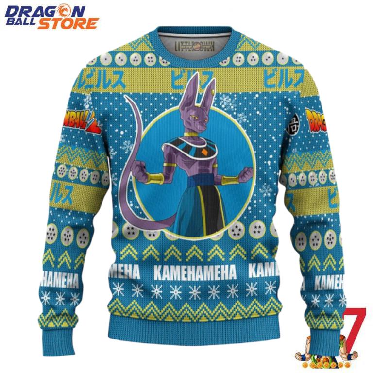 Dragon Ball Ugly Sweater Lord Beerus And 3D Hoodie Dragon Ball Z Xmas Gift
