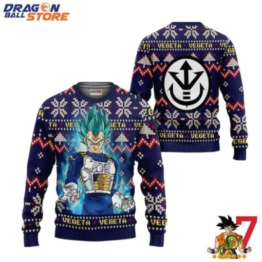 Dragon Ball Ugly Sweater Vegeta Blue And 3D Hoodie Custom Dragon Ball
