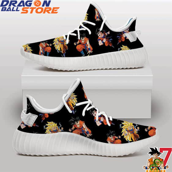 Yeezy Shoes Dragon Ball Kakarot Super Saiyan 3 Pattern Black